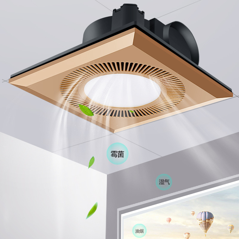 10inch Ceiling Window Exhaust Fan with LED Ventilation Vent Air Extractor for Bathroom Toilet Kitchen Pipe Attic Fans