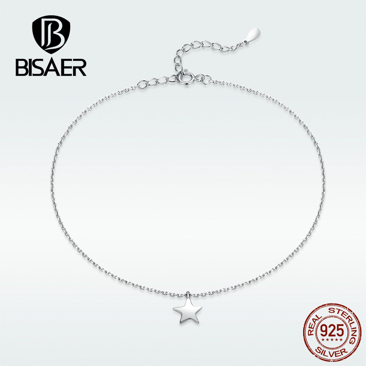 Bisaer Enkelbandje 100% 925 Sterling Silver Chain Animal Vlinder Patroon Armband Voor Vrouwen Been Elegante Mode Sieraden HST009