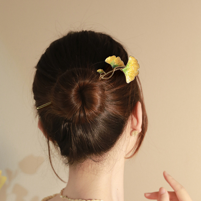 Nowa szpilka pałeczki do włosów minimalistyczna duża perła Trendy Punk metalowe do włosów akcesoria nakrycia głowy fryzura dla kobiet biżuteria H048: Imitacja pokryta rodem