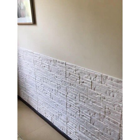 NW64 White Color Bright Stone Flexible Sponge Wall Panel 432502306