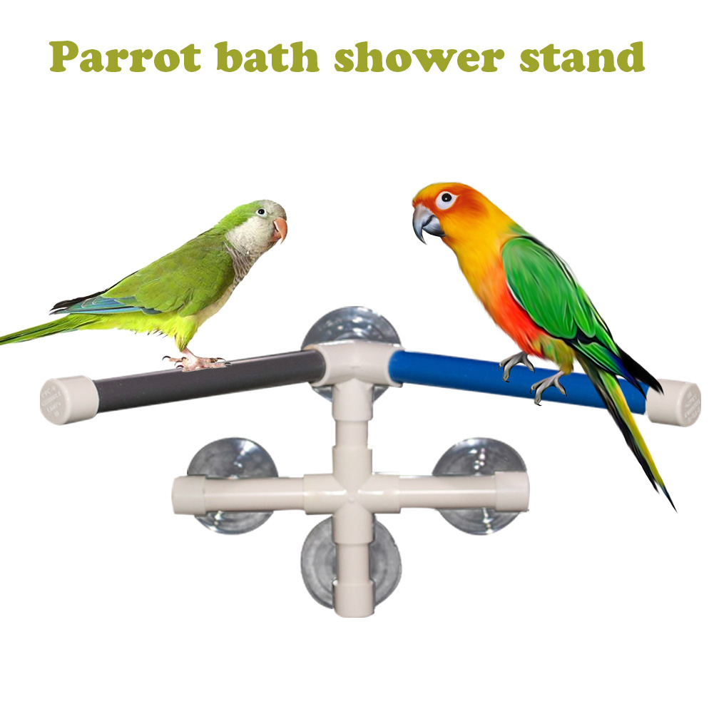 Portable Foldable Perch For Parrot Macaw Wall Mounted Toy Bird Bath Stand PVC With Suction Cup Outdoors Garden Platform Rack