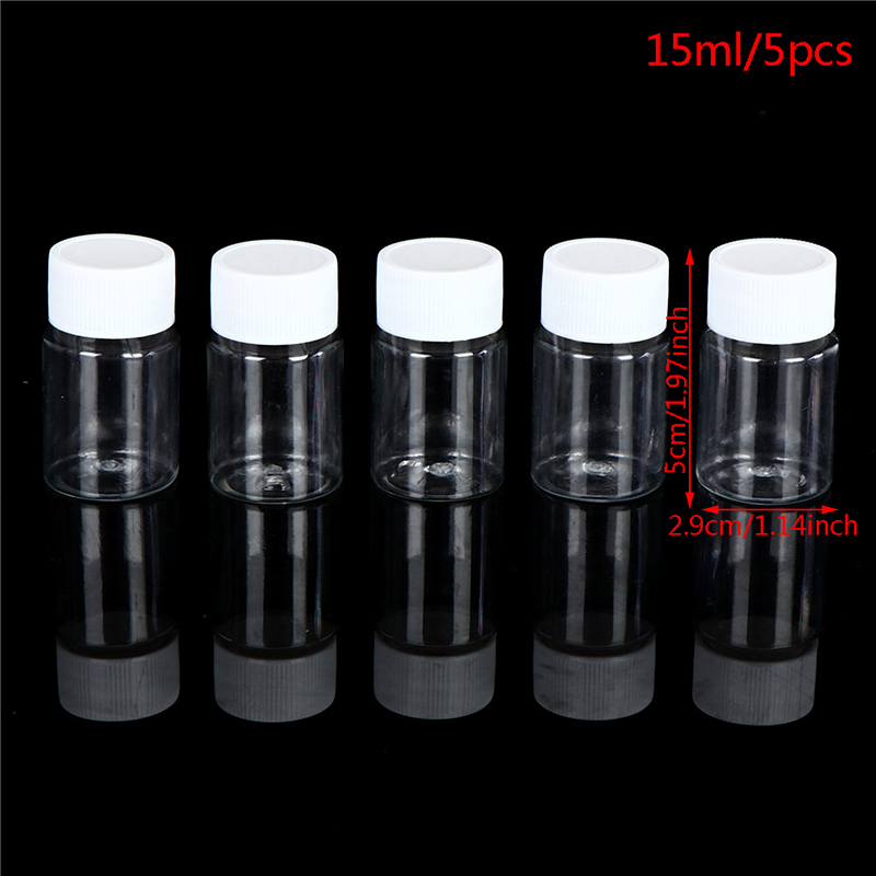 5Pcs Hervulbare Flessen 15Ml/20Ml/30Ml/50Ml/100Ml/150ml/200Ml Plastic Pet Clear Lege Seal Flessen Container