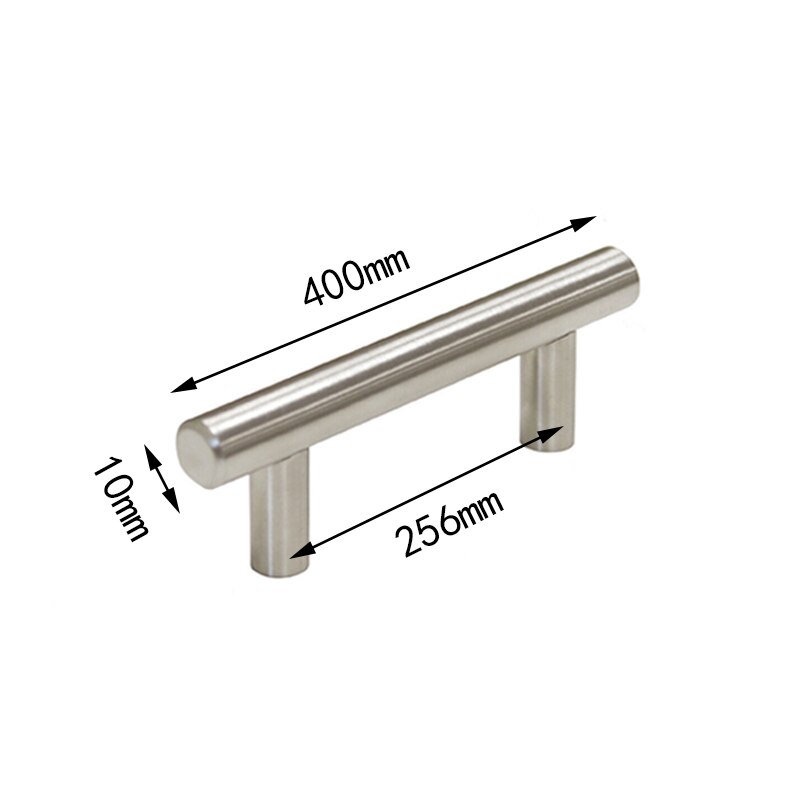 Diameter 10mm Stainless Steel Kitchen Door Cabinet T Bar Handle Pull Knob Door Pull Handle Stainless Door Handle With Screws: 256mm