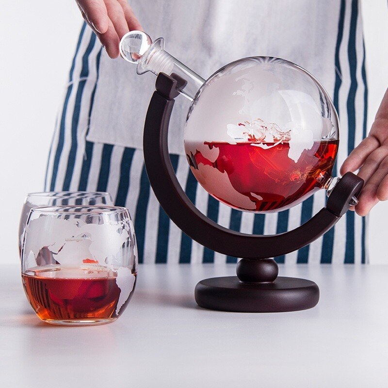 Vinflaska jordglob whiskydekanter vin luftare glas vin alkohol vodka spritdispenser hällare soda dispenserbar leveranser