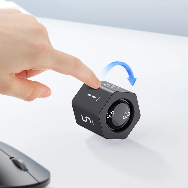 Productivity Timer Productivity Cube Timer Gravity Sensor LED Display 5 Preset Time Kids Time Management Kitchen Countdown Timer