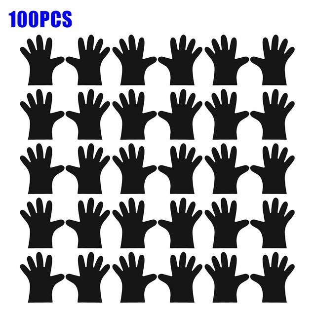 Gants en vinyle Transparent TPE, 100 pièces, sans Latex, pour le travail en laboratoire, épaissi, soins pour animaux de compagnie, peinture, cuisine: M