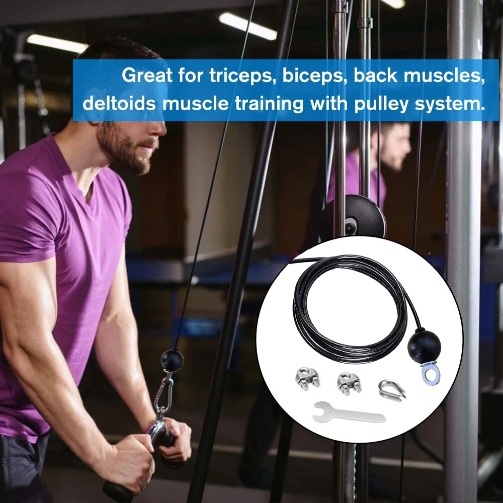 2.5M 3M 4M Fitness Katrol Vervanging Kabel Dikke 5Mm Zware Staaldraad Home Gym kabel Katrol Machine Accessoires