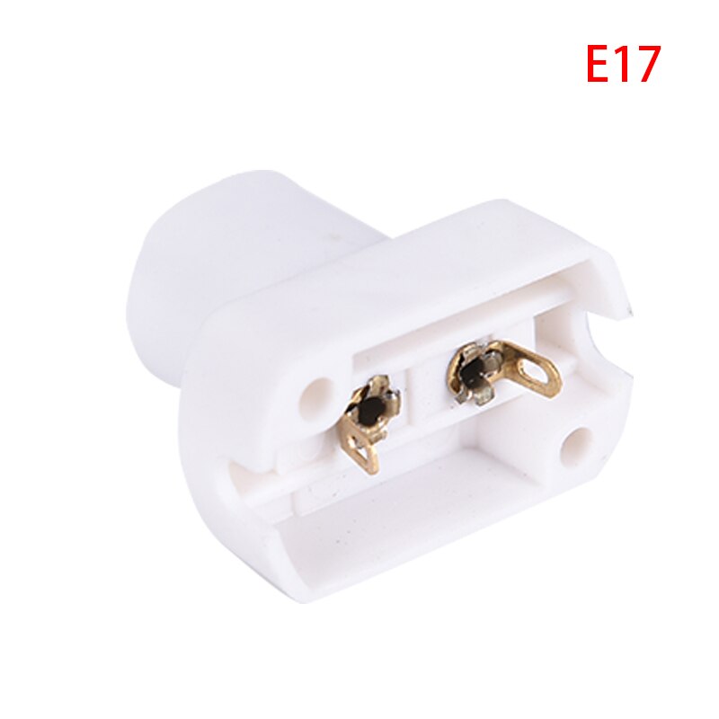 Portalámparas para bombillas LED E17 E14, soporte cuadrado blanco, Base de luz a prueba de envejecimiento, 1 ud.: E17