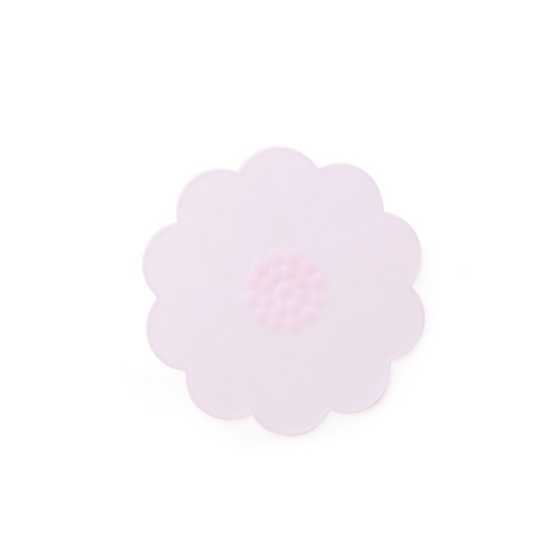 1 Lot Reusable Silicone Stretch Lids Food Fresh-keeping Kitchen Supplies Flower Shape Sealed Refrigerator Bowl Cover Household: Pale pink