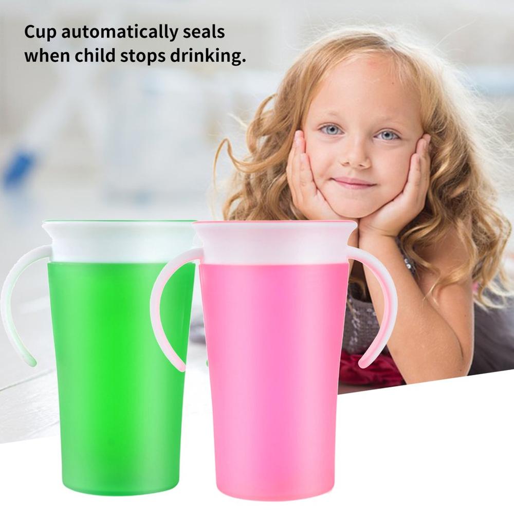 360 grad Gedreht Baby Lernen Trinken Ablauf Tasse freundlicher Wasser Fütterung Tassen Flasche mit Doppel Griff kippen Deckel Leck Beweis magie Tasse