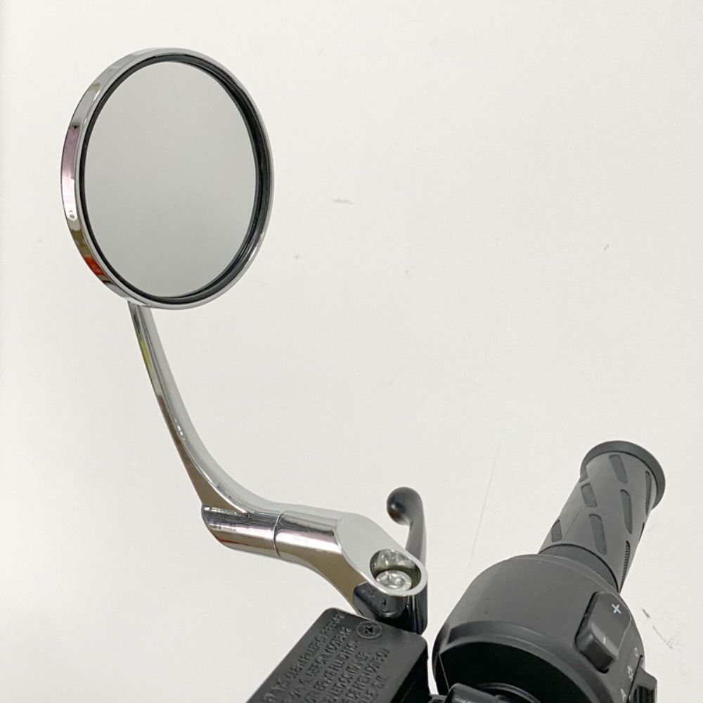 Rétroviseur Rond Rétro pour Moto, Rétroviseurs Latéraux Convexes, Réflecteur Argenté Universel,
