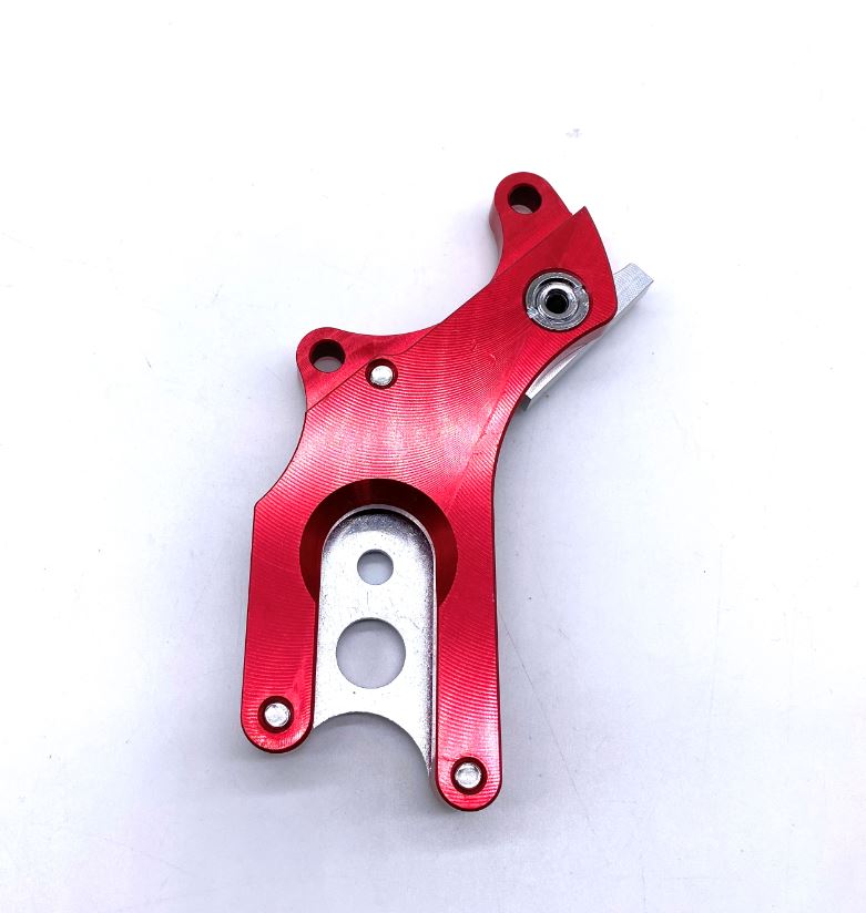 Ingen skivebremse fast sæde landevejscykel skivebremse adapter konverter holdbart stållegering fast sæde: Rød