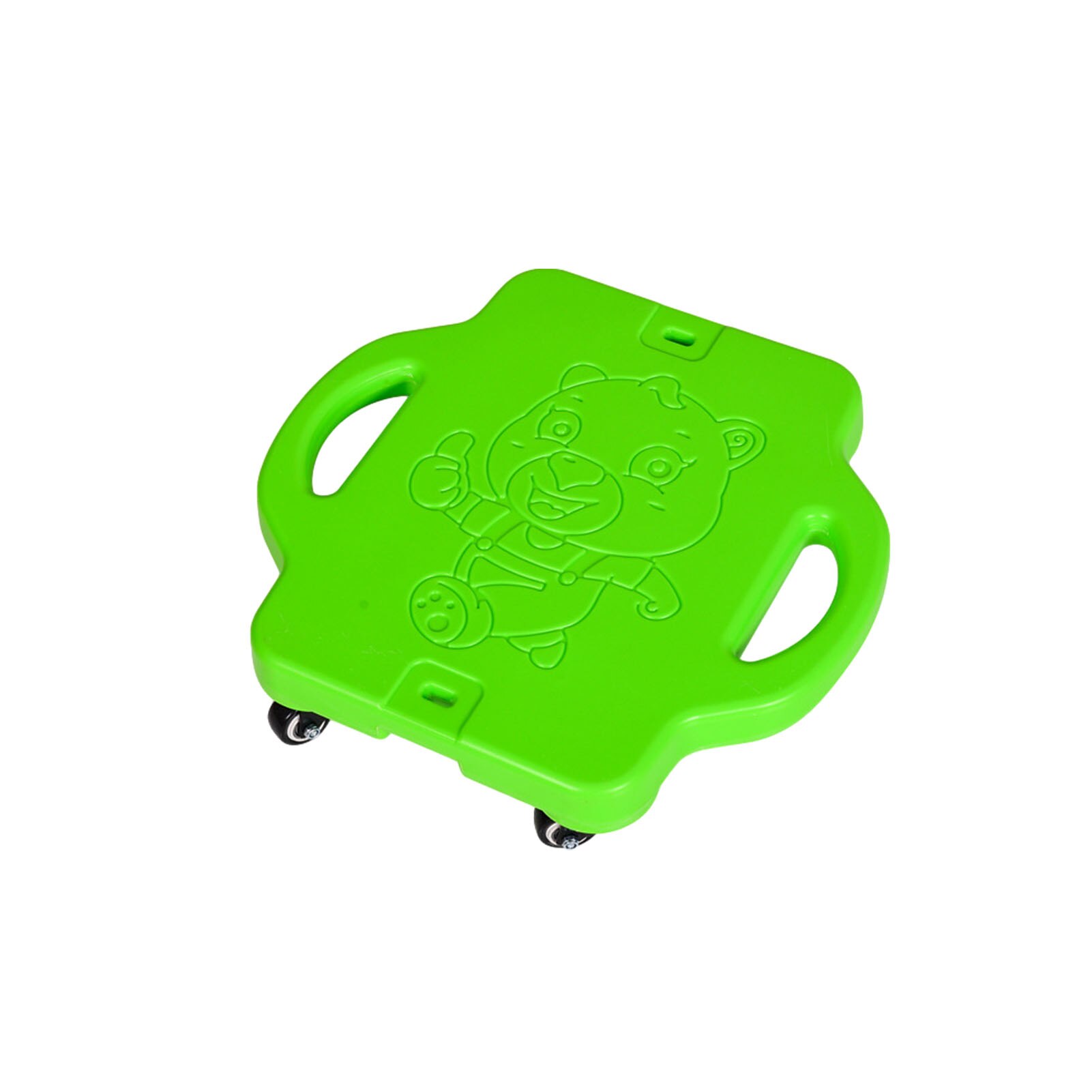 Kids Plastic Vier Wiel Scooter Board Met Handgrepen Scooter Board Met Wielen Balans Auto Scooter Outdoor Oefening: Green