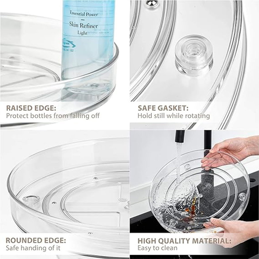 Rotating Turntable Organizer - for Kitchen, Pantry, Cabinet, Fridge - Spinning Food Storage Container for Spices, Condiments