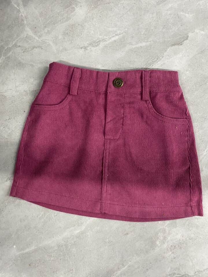 Kinderen Baby Meisjes Mode Pocket Rok Kinderen Meisjes Stijlvolle Rok Voor Party Dagelijkse Slijtage: Rose red / 100