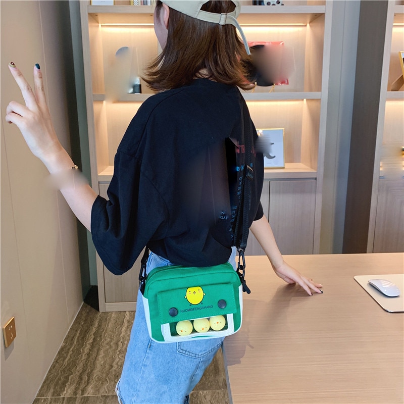Sac en toile femme sac de messager sauvage étudiant sac à bandoulière fille mignonne #25