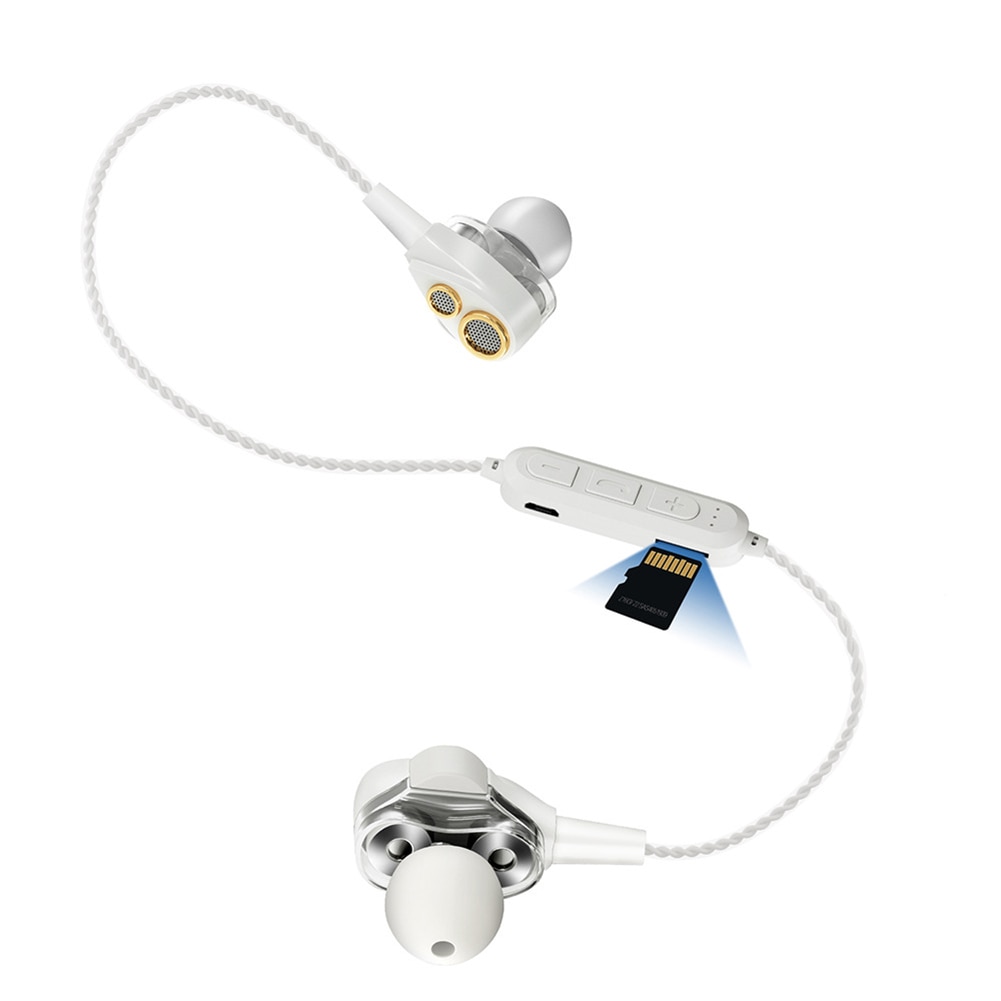 Black friday fire høyttalere 6d bass stereo trådløst bluetooth headset 4.1 stereo musikk øretelefoner minnekort bluetooth headset: Hvit