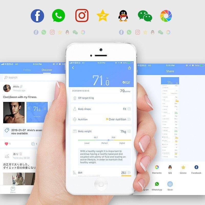 GASON S4 báscula LED para baño, báscula para suelo, báscula electrónica inteligente científica, báscula Digital de grasa para el hogar, Bluetooth, APP Android