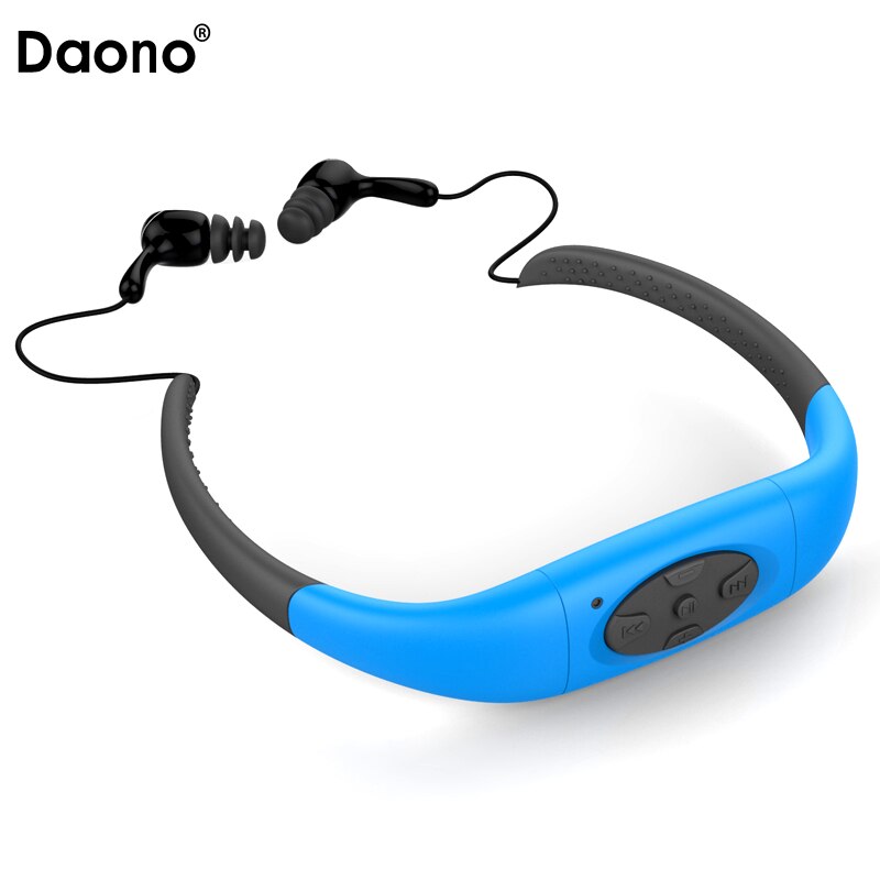Daono IPX8 Waterdicht 8 GB Onderwater Sport Mp3-speler Nekband Stereo Oortelefoon Audio Headset met FM voor Duiken Zwemmen