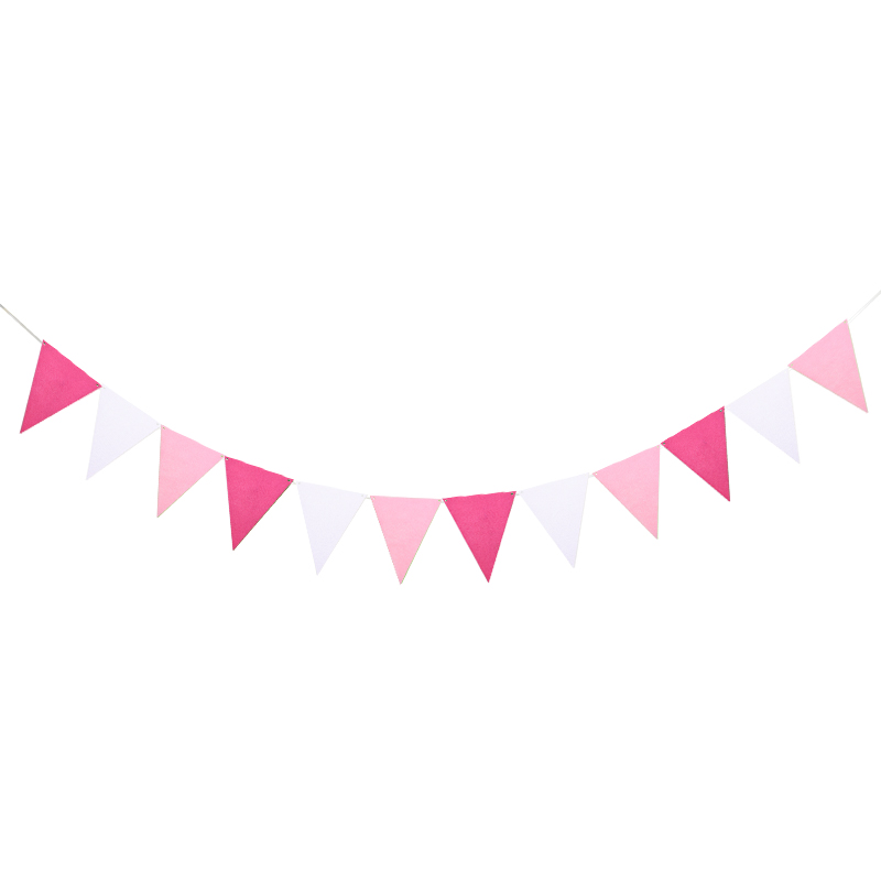 12 flaggor 2.5 meter födelsedagsbunting banderoller vimpel baby shower bröllopsgirland non-woven flaggor för fest heminredning rekvisita: B17