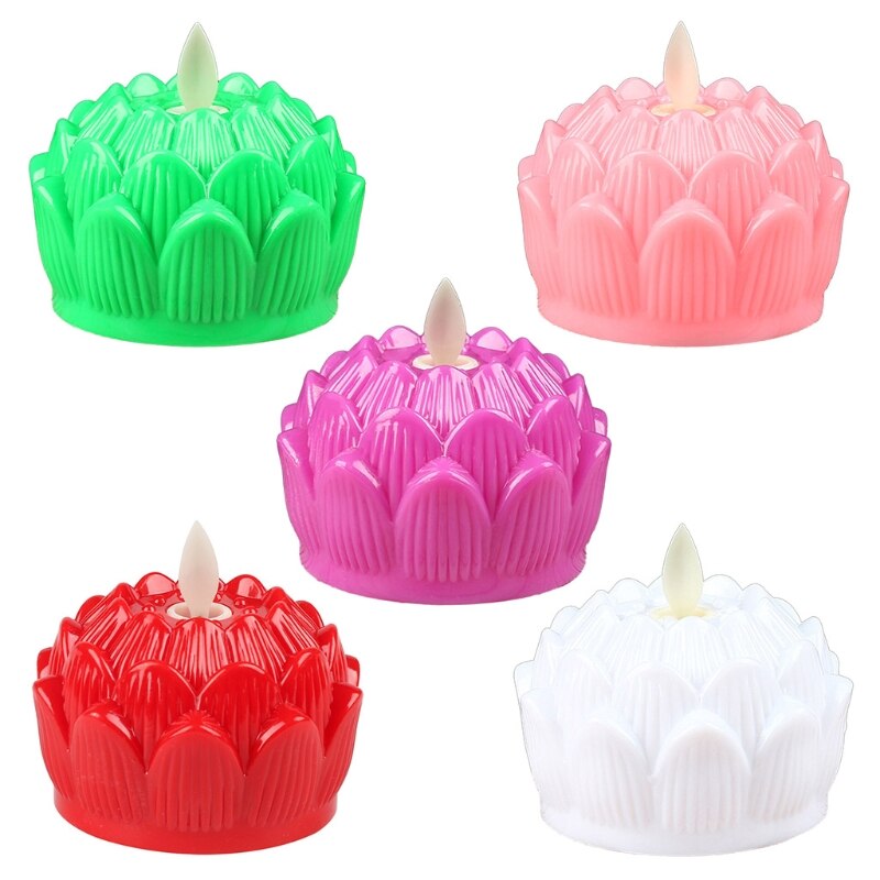 2022 Lotus Light Asian Table Desk Altar Lotus Lamp Light Traditions Decoration