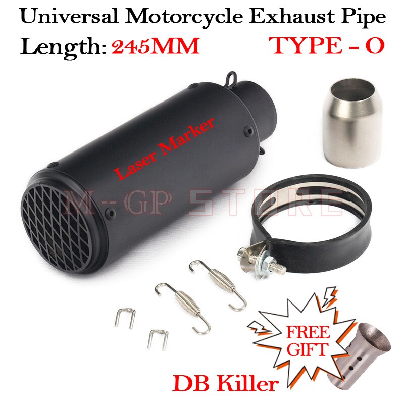 51MM Motorcycle Short Exhaust Slip On Universal Modified Moto Escape DB Killer Muffler For S1000RR Z900 CBR1000 R3 R25 MT07 MT09: TYPE-O