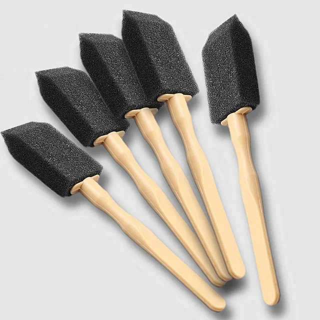 Cepillos de limpieza de esponja para coche, plumero, eliminación de polvo, herramientas de limpieza para detalles de Interior de coche, ventilación de aire acondicionado automotriz, 5 uds.: Rojo