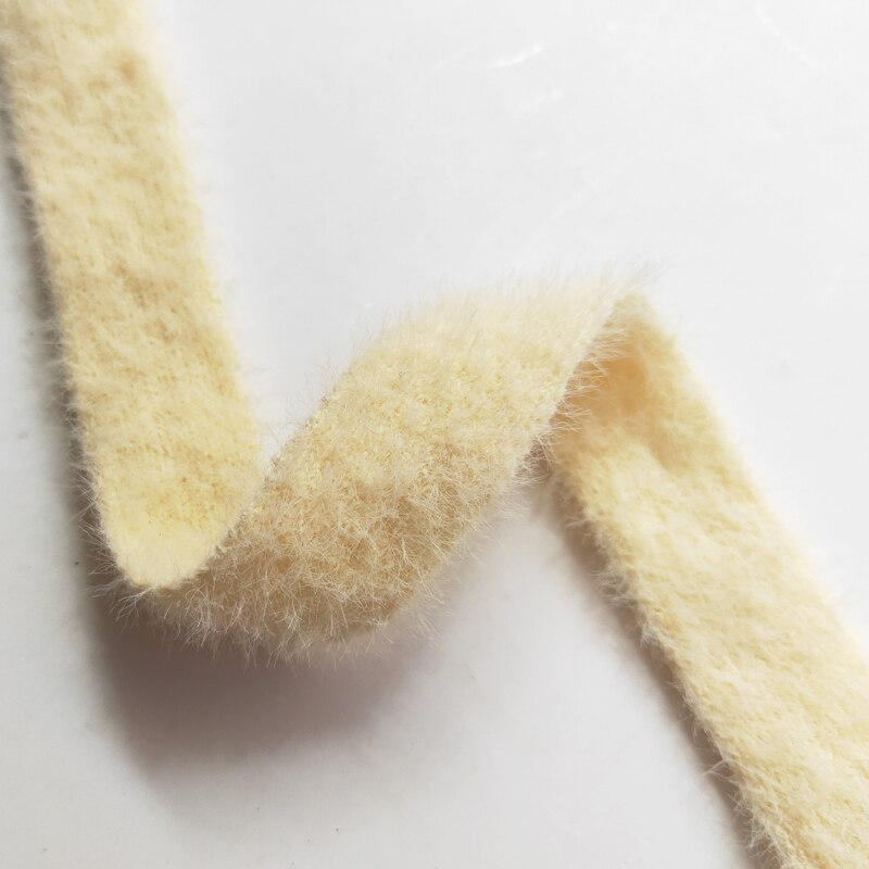 2cm elastische faux Otter pluche lint dubbelzijdige fluwelen lint handgemaakte materiaal diy haar accessoire boog kleding decoratie: cream