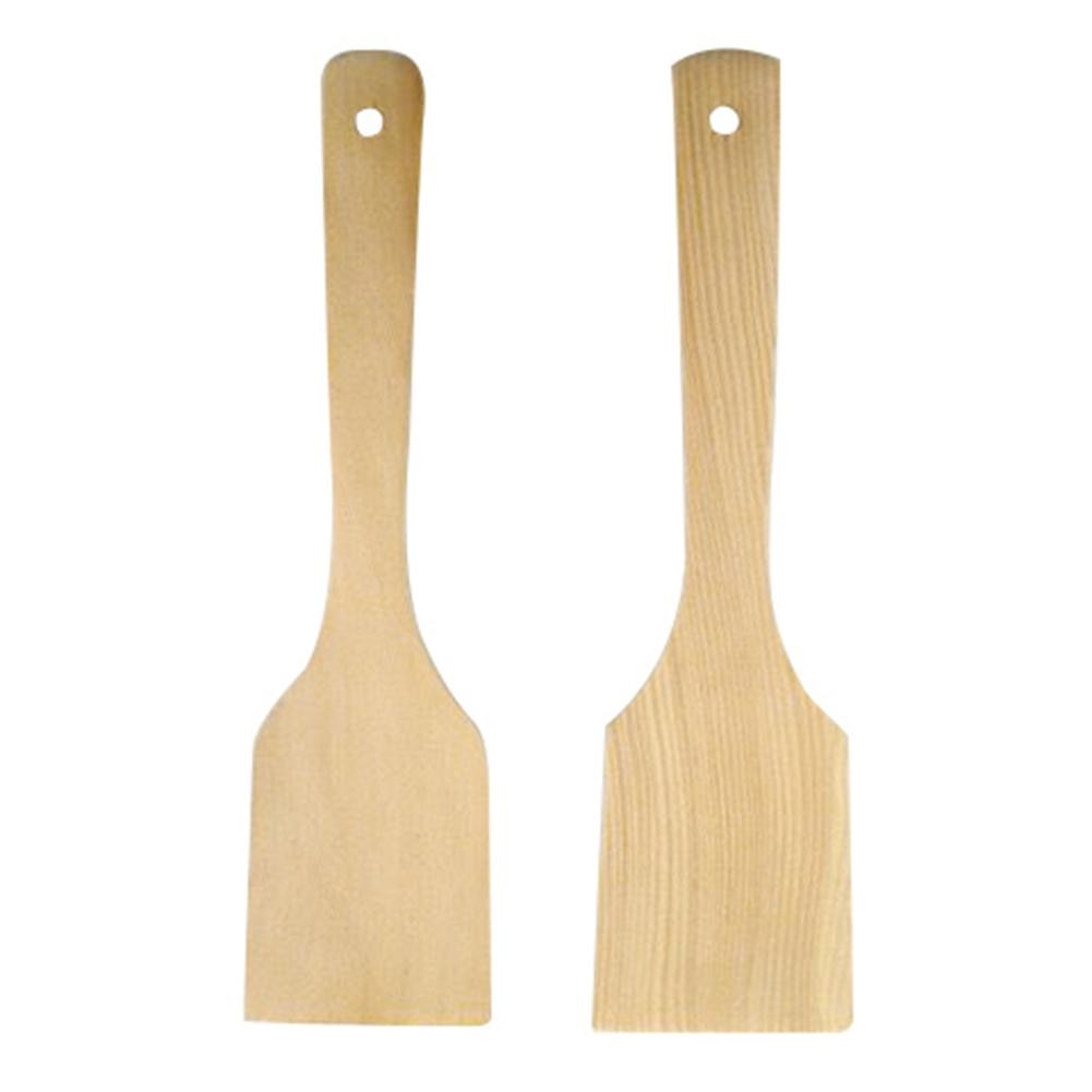 Målfritt trä kök non-stick gryta stekspade matlagning verktyg wok spade trevlig: Default Title