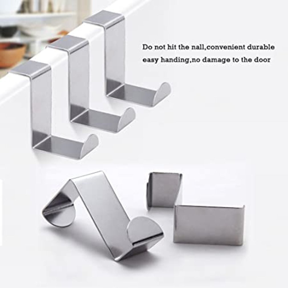 4Pcs Rvs Materiaal Z-Vormige Haak Deur Achter Kastdeur Dual-Purpose Haak Praktische Creatieve haak