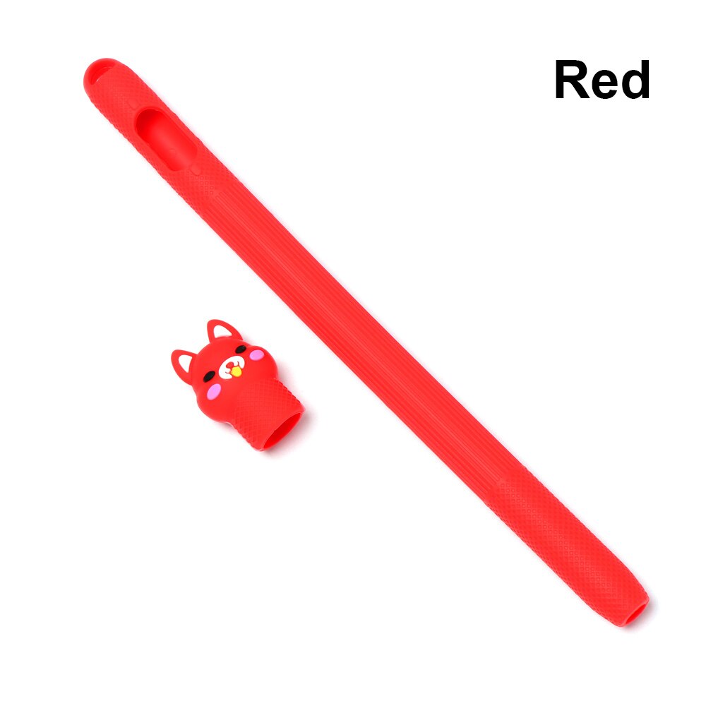 Für Apple Bleistift Fall Cartoon Bär Weiche Silikon Halter Stylus Stift Abdeckung Kompatibel Für Ipad Tablet Touch Stift Schutzhülle: red	2