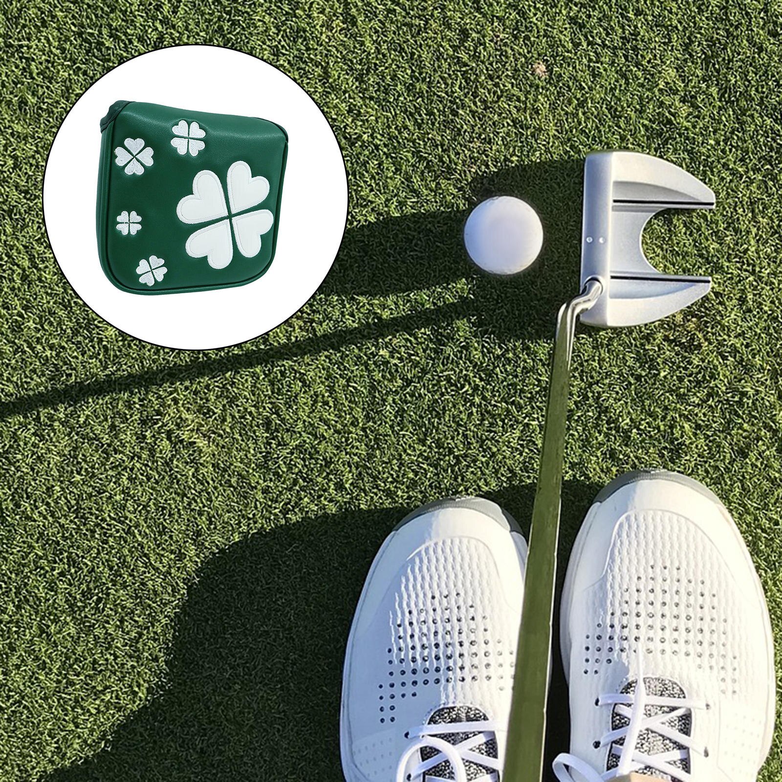 Golf Square Mallet Putter Cover Headcover PU Leather Putter Headcovers Putter Head Cover with Magnetic Closure