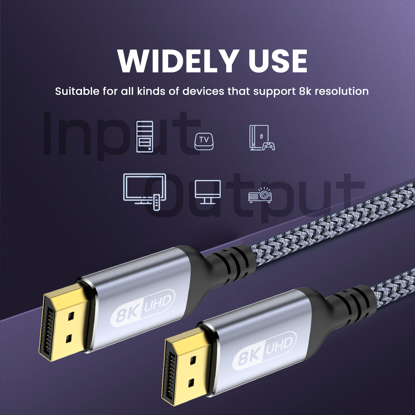 DisplayPort Cable 1.4 3m 10ft 8K DP Cable 6.6FT 8K@60Hz 4K@144Hz 2K@240Hz HBR3 Support 32.4Gbps HDCP 2.2 HDR10 FreeSync G-Sync