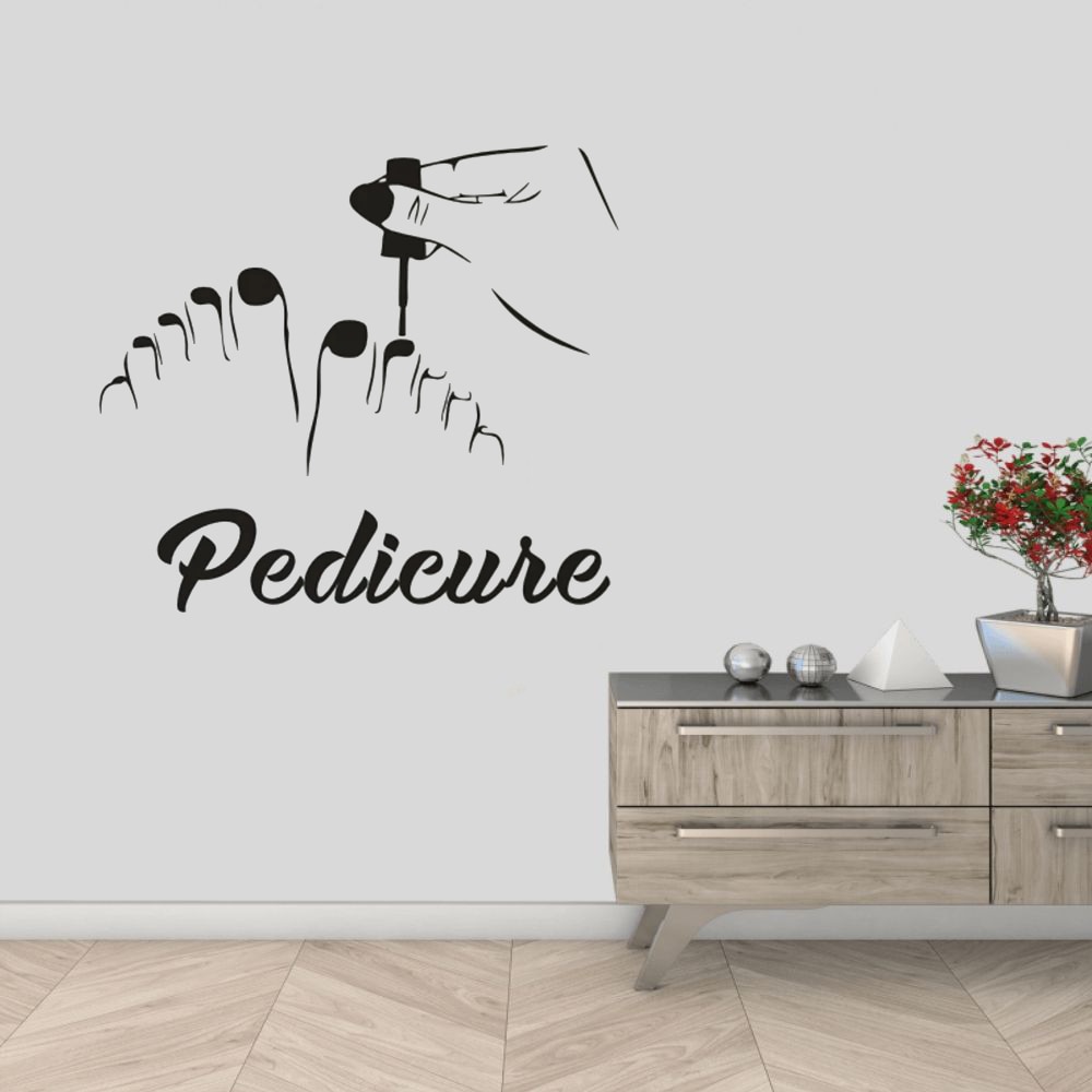 Pedicure Nail Art Muur Sticker Manicure Nail Salon Vinyl Decals Pedicure Nagels Make Up Muur Venster Poster Inrichting
