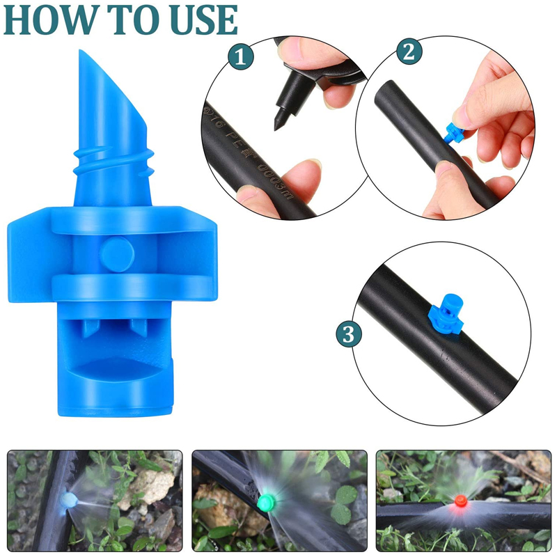 25-100Pcs Garden Irrigation Simple Refraction nozzle Watering Flower Mist Nozzle Threaded connection 90/180/360 Degrees Sprayer