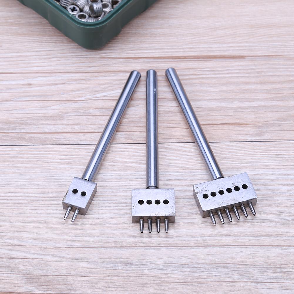 3pcs/set 4mm Leather Spacing Hole Technology 1.0mm Round Hole Row Punching Row Cutting Round Hole Diamond Cutting