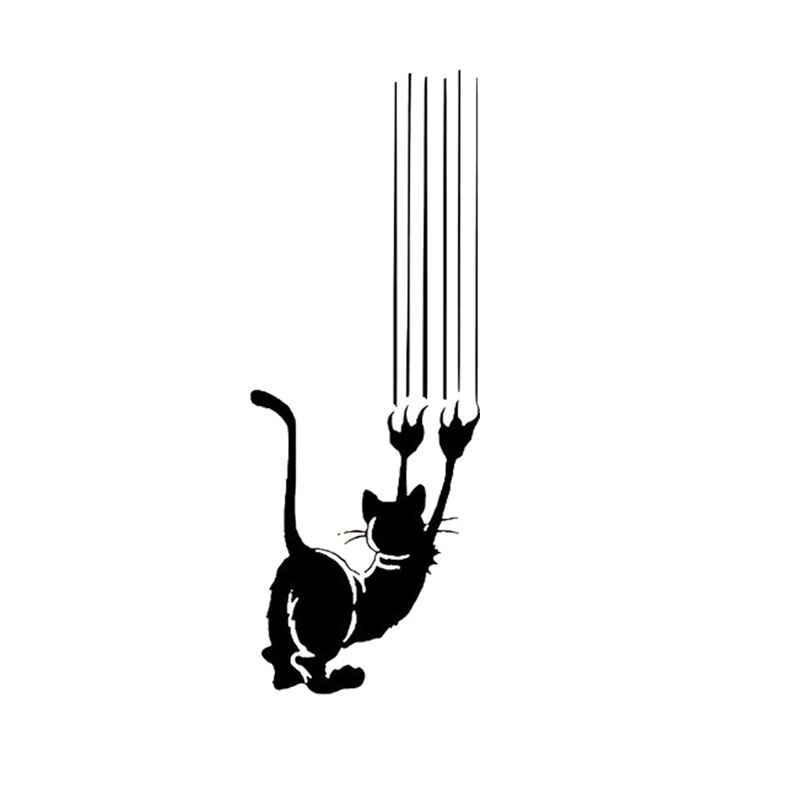Nette katze wand aufkleber Tür/Wand dekoration wohnzimmer hintergrund wandbild kunst decals abnehmbare kitty lustige aufkleber