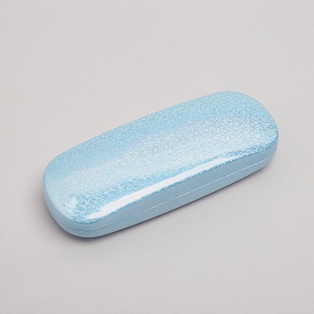 Pu Bril Case Lenzenvloeistof Doos Bescherming Bling Student Meisjes Eyewear Zonnebril Opslag Containers Voor Vrouwen: Blue