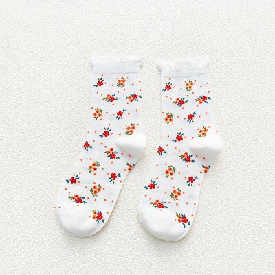 En Najaar Mode Vrouwen Sokken Korea Stijl Bloem Patroon Sokken Ins Stijl Korte Sokken: 3