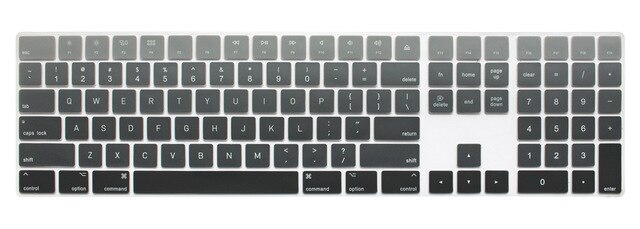 Til apple magic keyboard magisk tastatur med numerisk tastatur  mq052ll/ a  a1843 blødt silikone skin tastatur cover: Grå