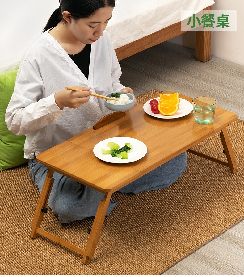 3 kg lightweight multifunctional computer desk log solid foldable computer desk laptop table bed foldable table