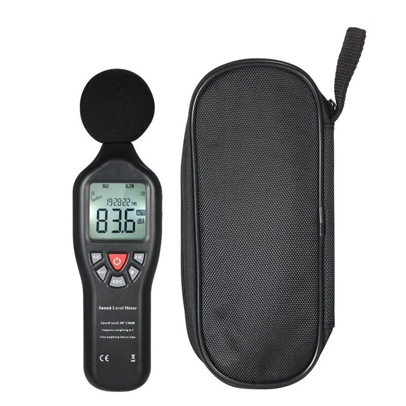 30-130Db Lcd Sound Level Decibel Meter Logger Tester Lawaai Meting Tijd Display Auto Off Setup Met Data Logging Functie