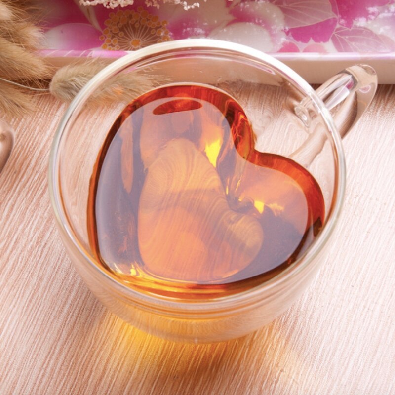 Butelka wody w kształcie serca kubek krótki szklany kubek na wodę śliczne dzieci dziewczyna szkoła Kawaii butelki miłośnicy prezent kolba różowy