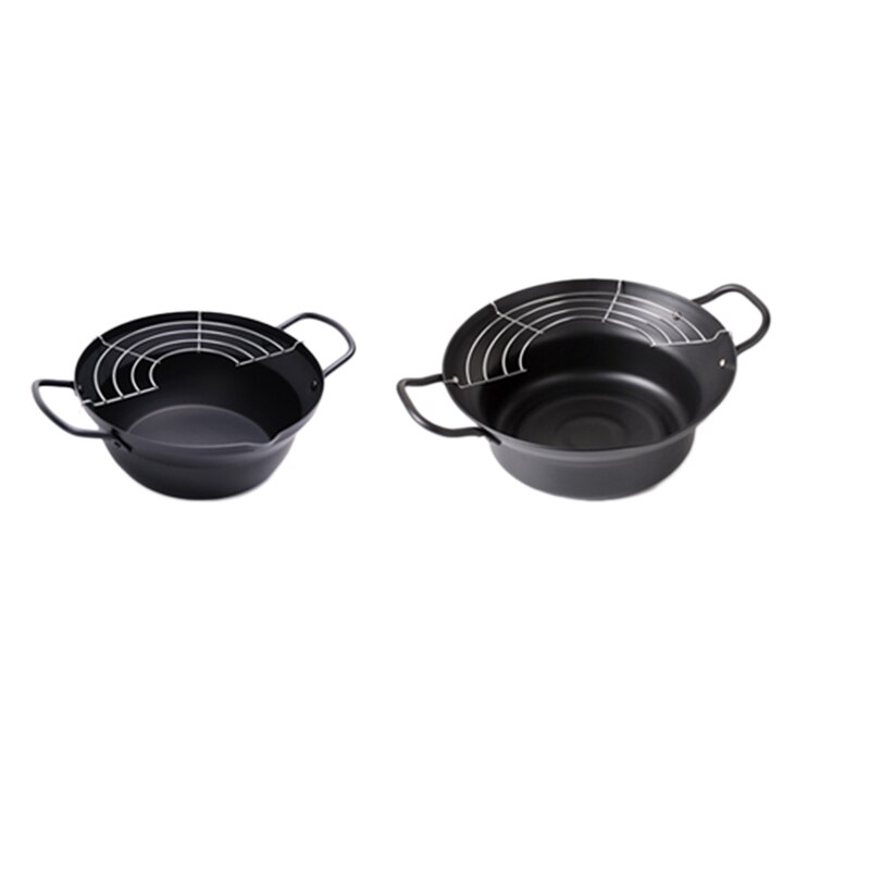 Let hæld non-stick coating tempura frituregryde med olie drypstativ lavet i japan mini frituregryde