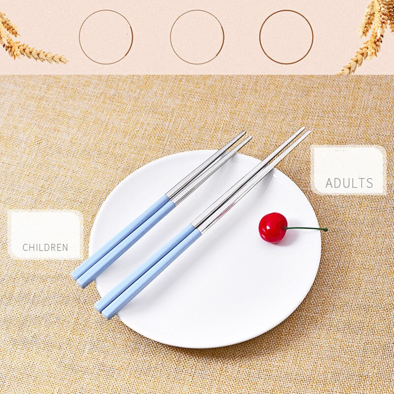 Vacclo Stainless Steel Chopsticks Eco-friendly Mildew Proof Sticks Delicate Domestic Kitchen Tableware for Food Rice Cutlery