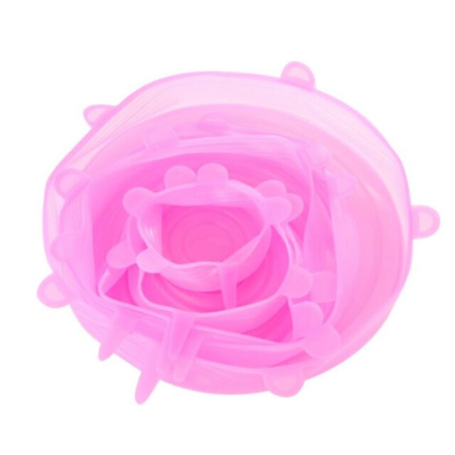 6/12Pcs Adaptable Silicone Lids Reusable Universal Food lids Cover Stretchable Washable Silicone Food Wrap Lid Kitchen Accessor