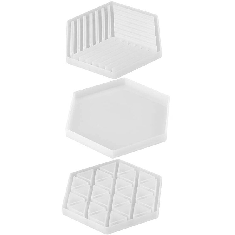 3 sztuk sześciokątne forma silikonowa robić żywicy dla podstawki, dekoracja na biurko, dekoracja domu, żywica epoksydowa formy żywiczne