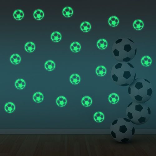 12 kpl 3d jalkapallo hohtava pimeässä valaiseva fluoresoiva vinyyli seinätarrat kodin sisustustarrat