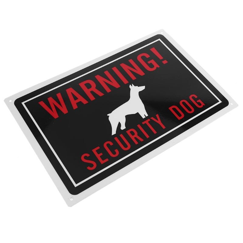 Indoor Outdoor Use 30x20cm Aluminum Warning Security Dog Sign for Fence Gates T3LB
