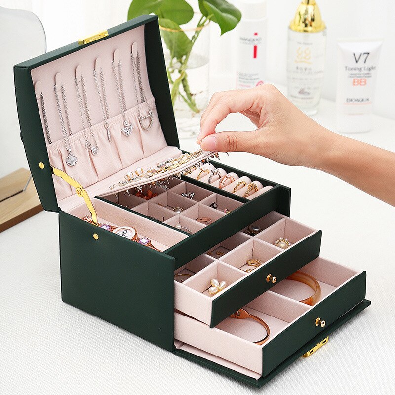 Bloong Lagen Sieraden Organizer Box Exquisite Vrouwen Meisjes Display Houder Oorbel Ring Ketting Opslag